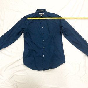 Express 1MX deep Navy blue button down small